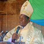 Bishop Eduardo Hiiboro presiding over the Mass at St Mary Cathedral in Yambio