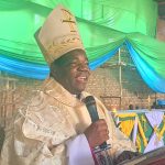 Bishop Eduardo Hiiboro presiding over the Mass at St Mary Cathedral in Yambio
