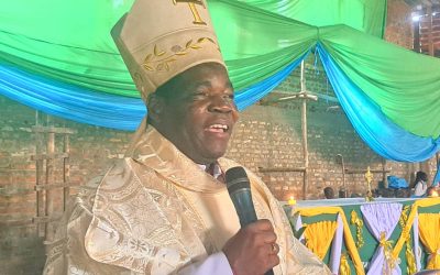 Bishop Eduardo Hiiboro presiding over the Mass at St Mary Cathedral in Yambio